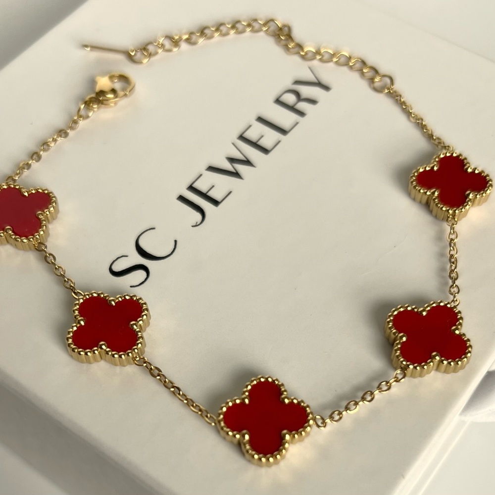 Clover Bracelet Double Sided Four Leaf